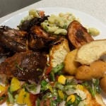 Jerk Chicken, Festival, BustaSlaw and Side Salad